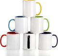 AVLA 6 Packs Porcelain Sublimation Mugs, 12 OZ Blank Drinking Cups by AVLA