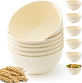 6 Pcs 24 oz Unbreakable Cereal Bowls, The color of rice by LIANGKEN