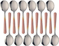 Bouillon Spoons Set of 12, 5.9 Inch Stainless Steel Soup Spoon, Metal Round by KitchenDining