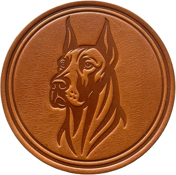 Dog Breed Leather Coasters – Premium Full Grain Table Protectors by Handmade