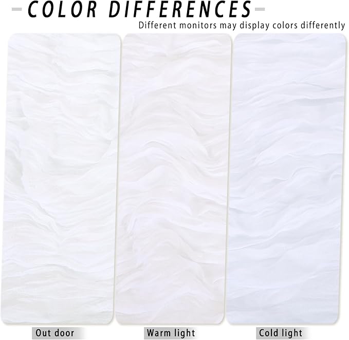 8 Pack White Cheesecloth Table Runner 17x108 inch Boho Gauze Cheese Cloth Table - Image 6
