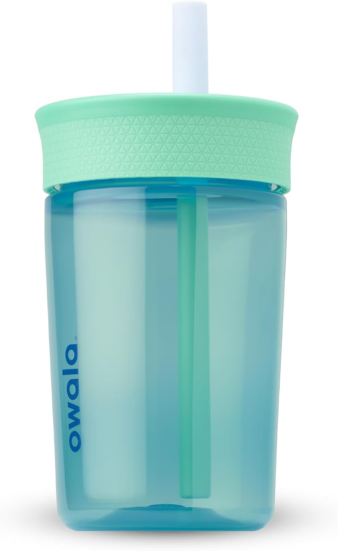 Owala Tumbler Kids Plastic Water Bottle 15 oz Blues | Spill-Resistant Lid | by Unknown
