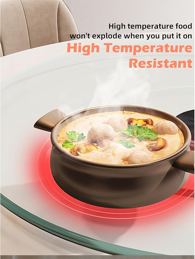18.9 inch Lazy Susan for Table Top Tempered Glass Rotating Serving Tray for Dining Table, Kitchen Lazy Susan Organizer Spinning Rotating Food Server Party Centerpieces