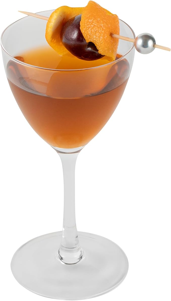 Restaurantware-Vetri 5 Ounce Nick And Nora Glasses, 6 Dishwashable Martini Glasses - No Lead, Vintage Inspired, Clear Glass Cocktail Drinkware, For Hosting Parties, Serve Whiskey, Gin And More