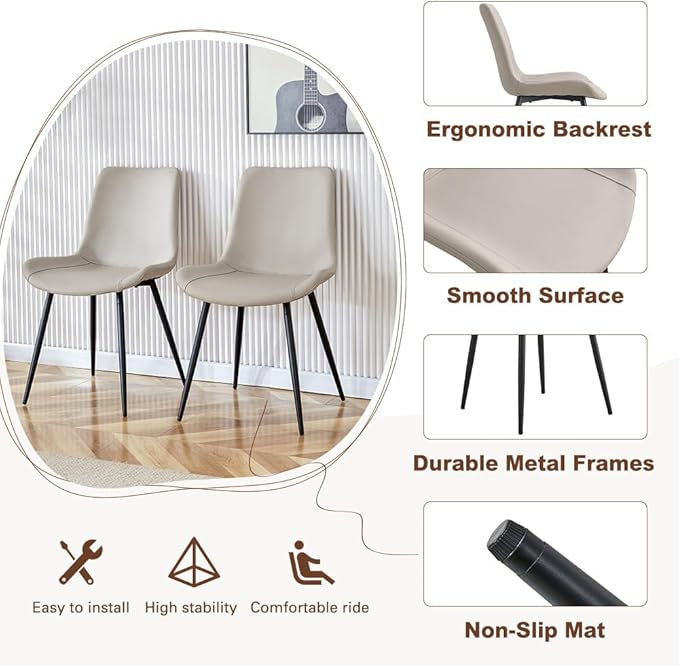 Round Dining Table Set for 6｜42"-54" Extendable Dining Room Table Set｜Wooden Kitchen Table with 6 Chairs｜Mid Century Modern Dinner Table Set with Cross Legs｜Easy Assembly｜Space Saving