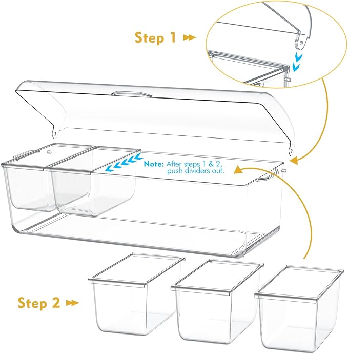 Condiment Tray with Stainless Steel Tableware, Chilled Condiment Server | Bar - Image 2
