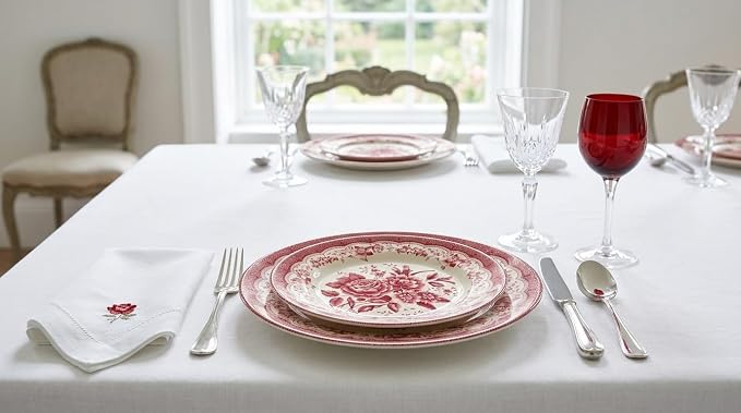 TUDOR ROYAL 24-Piece Porcelain Round Dinnerware Set, Service - Image 2