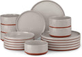 LIANYU 18 Piece Dinnerware Set for 6, Modern Style Stoneware Dinnerware Set | by LIANYU