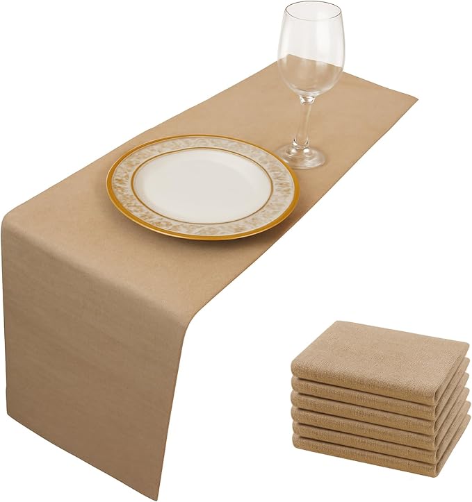6 Pack Burlap Table Runners 12x108 Inch by Unknown