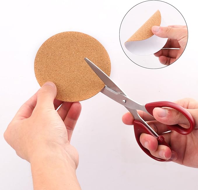 500 PCS 3.74 Inch Round Self-Adhesive Cork for Coasters, Cork Coaster Backing Pad for Home Tabletop Decoration