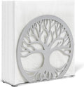 Silver Napkin Holder for Table – Sleek Standing Napkin Dispenser for Kitchen, Dining Room, or Coffee Shop | Perfect for 6-inch Cocktail Napkins, Farmhouse & Outdoor Spaces (6"x 1.7"x 4.9")