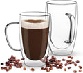Espresso Cups Set Of 2 15 Oz, Double Walled Glass Coffee Mugs by COLOCUP