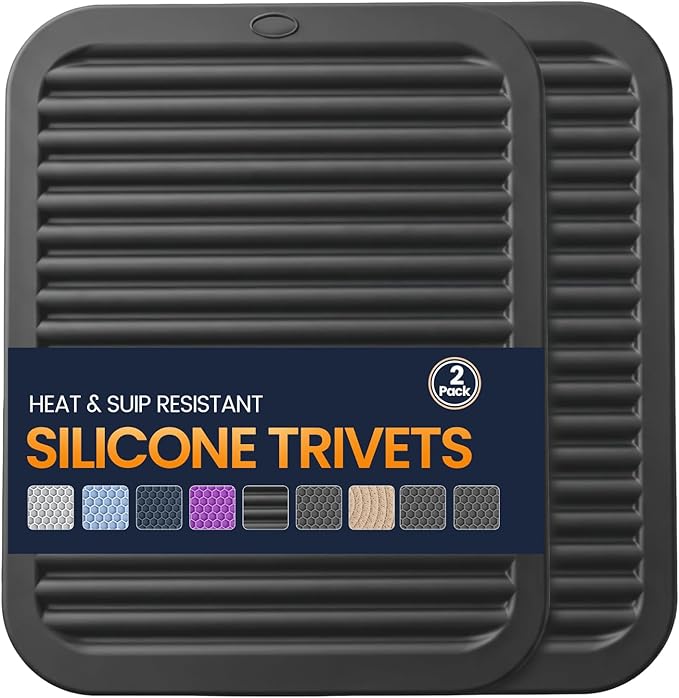 Silicone Trivet Mats 2 Heat Resistant Pot Holders Multipurpose Non-Slip Hot Pads by Unknown