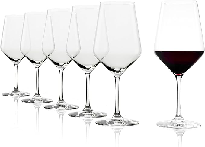 Stölzle Lausitz Bordeaux Glasses Revolution Set of 6, 22 oz – Wine Glasses for Bordeaux, Amarone & Syrah – Elegant Crystal Glass Red Wine Glasses – Dishwasher- and Shock-Resistant