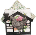 Metal Napkin Holder for Table, Antique Rooster Decorative Farm Style, Rustic Vertical Tissue Paper Napkins Holder for Paper Napkins (Rooster/Black)
