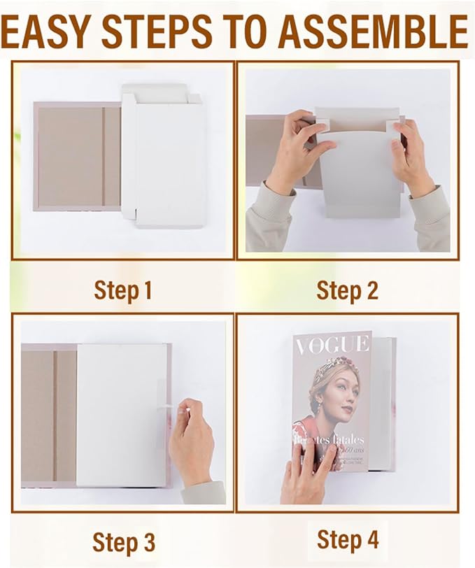 ICON Large | 4 PCS Faux Decorative Books for Home Decor | Not Real Books (Cardboard Boxes) | Coffee Table, Shelf Styling & Modern Aesthetic Accent Pieces for Living Room