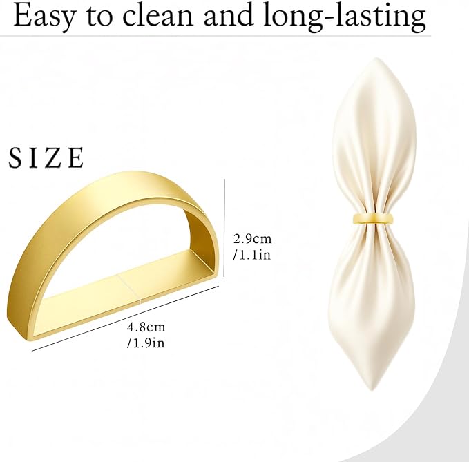 12 Pcs Stainless Steel Napkin Rings - Image 2
