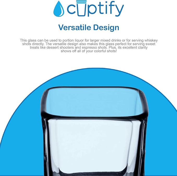 Personalized Glasses Set of 2 Initial and Name 2oz Blue Bottom Etched Square Shot Glass Engraved with Custom Text Birthday Gift for Men and Women
