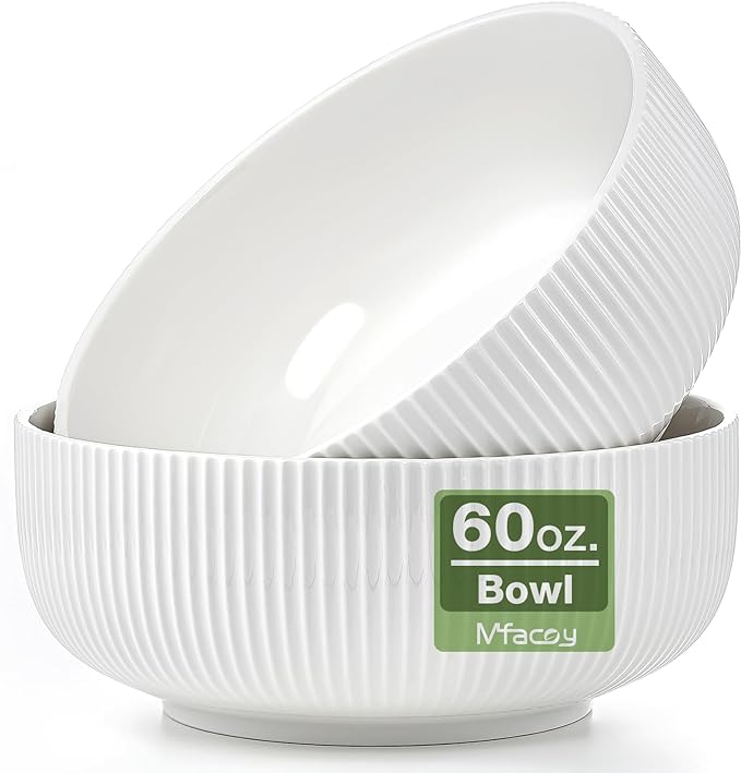 Mfacoy 2 Pack Salad Bowl, 8 inch 60 oz Large Serving Bowl Set, Deep Bowl by Mfacoyisalifestylebrand