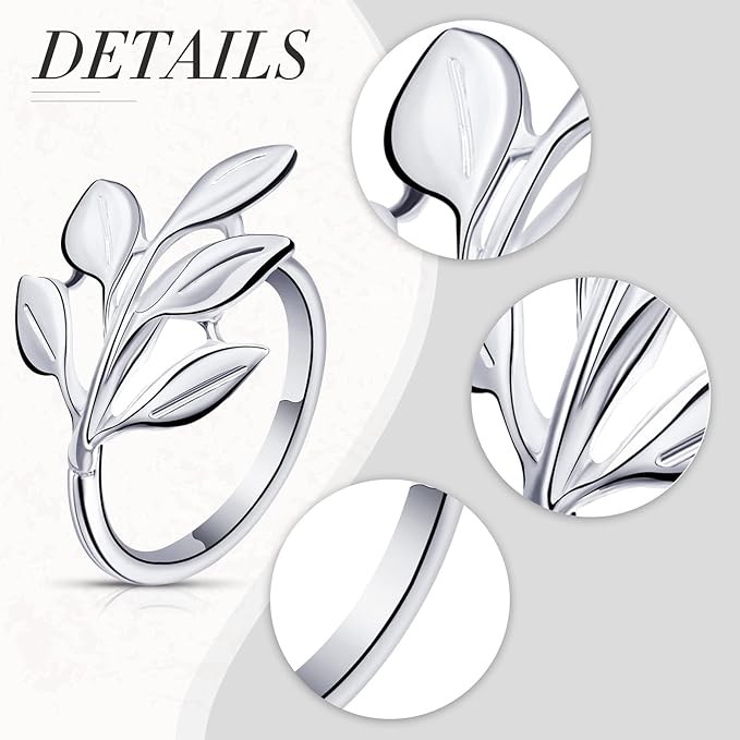 Hotop Set of 24 Leaf Napkin Rings Silver Metal Napkin Rings Holders Bulk - Image 3