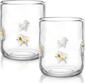 Skylety 2 Pack Puppy Icon Juice Glasses, Coquette Aesthetic Glass Cups by Skylety