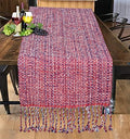 Urban Villa Table Runner 100%Cotton Two Tone Tablerunner Home Kitchen Dining Décor Table Runner 14''x72''Red/Blue/White Table Runner with Fringes Cocktail Party Wedding BBQ's Everyday use Table Runner