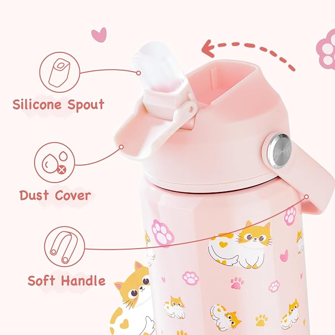 Kerilyn 12oz Kids Water Bottle 2 Pack, Stainless Steel Insulated Water Bottle - Image 3