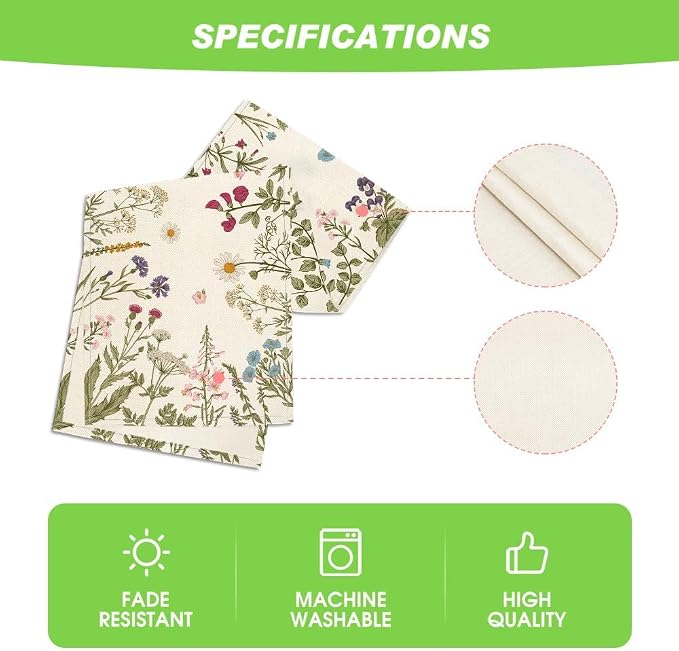 Artoid Mode Flowers Spring Table Runner, Seasonal Kitchen Dining Table - Image 5