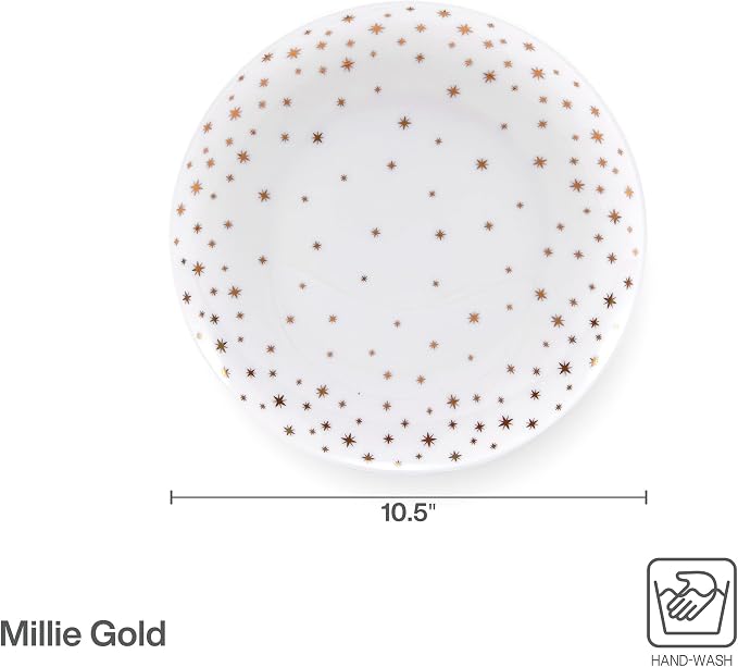 Mikasa Millie Gold Metallic Set of 4 Dinner Plates, 10.5 Inch - Image 3