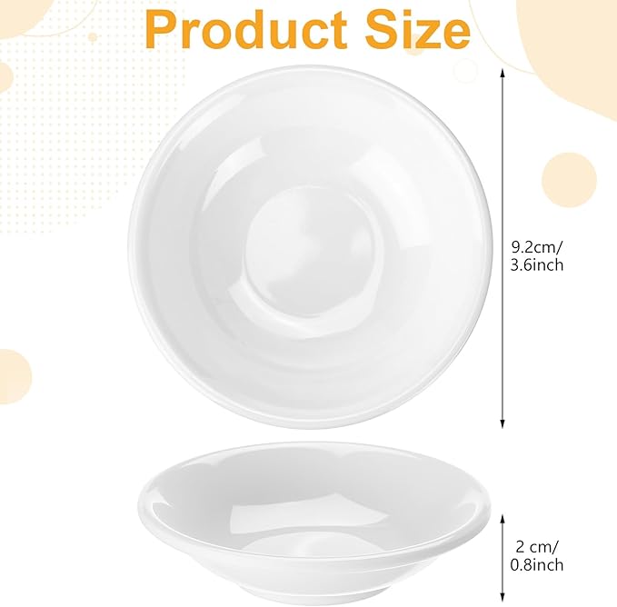 Mimorou 50 Pcs Soy Sauce Dish White Dipping Bowls Bulk, 1.2 oz Asian Small Sauce Bowls for Sushi, Ketchup, Vinegar, Olive Oil, Soy, Spices, BBQ Chip and Dip Serving Bowl Set Gift (Resin)