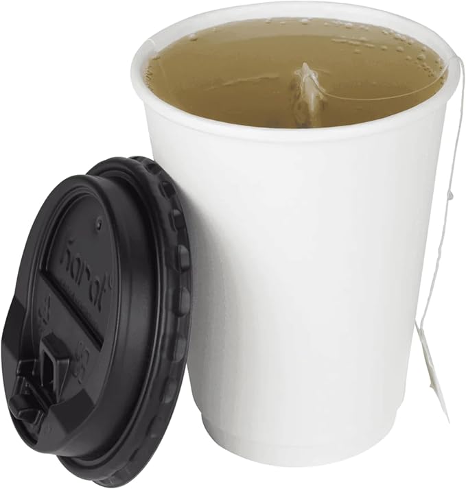 Karat 12 oz Double-Wall Insulated Coffee Cup White Disposable Paper Hot Cup - Image 6