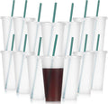 Bokon 15 Sets Tumbler with Straw and Lid Bulk 24 oz Reusable Plastic Cups to Go by Bokon