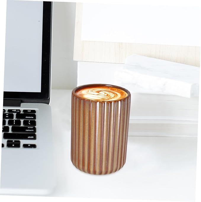 Retro Ceramic Water Mug Vintage Striped Drinking Cup - Image 5