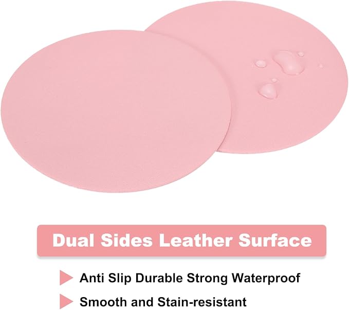 uxcell Round Drink Coasters Set of 6 Dual Sided Non-Slip Non-Stick Waterproof - Image 3