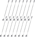Boao 16 Pcs 10 Inch Long Bar Spoon Cocktail Spoon Stirring Mixing Stainless by Boao