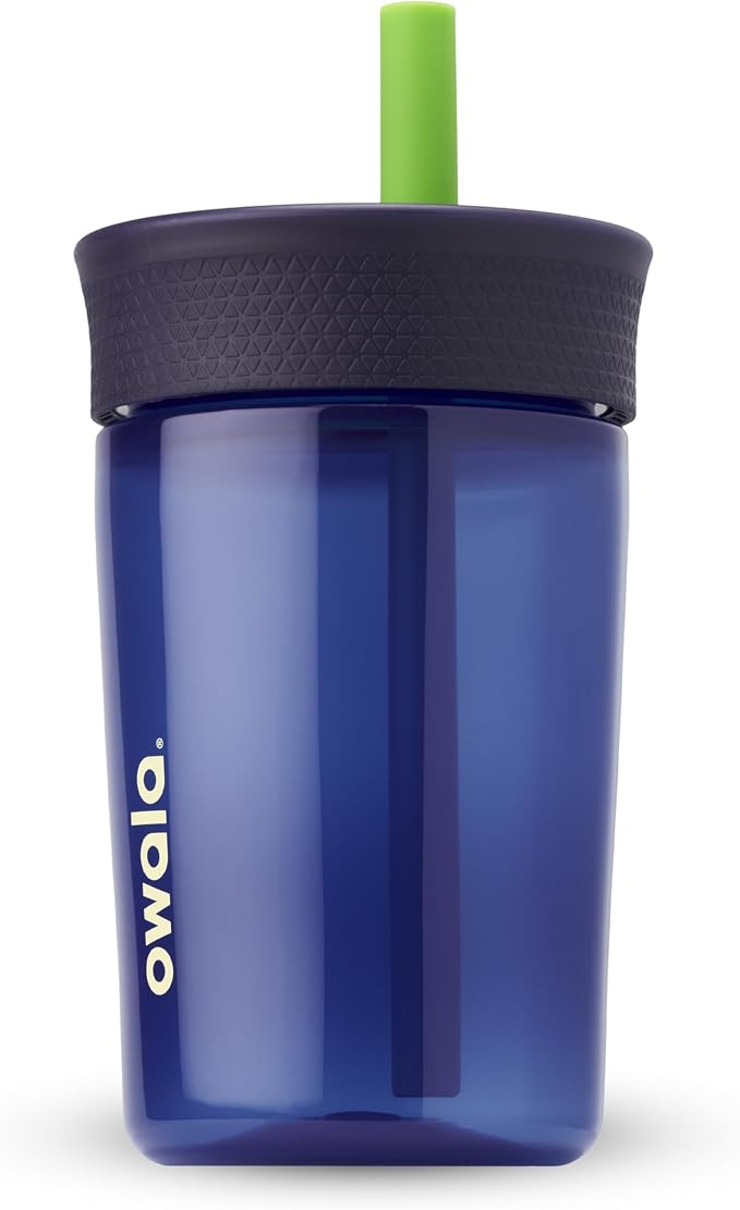 Owala Tumbler Kids Plastic Water Bottle 15 oz Home Base | Spill-Resistant Lid | by Unknown
