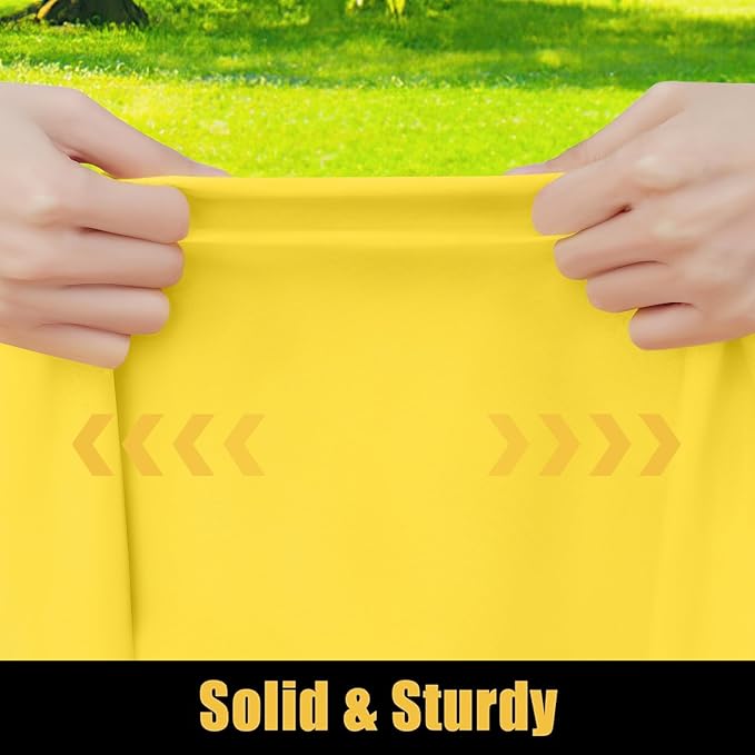 Smiry Rectangle Picnic Table Cloth, Waterproof Elastic Fitted Tablecloths for 5 Foot Tables, Washable Polyester Table Cover for Camping, Indoor and Outdoor (Yellow, 30"x60")
