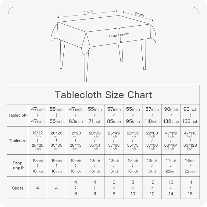 BALCONY & FALCON Square Tablecloth - Small Waterproof Table Cloth, Wrinkle Resistant Table Cover Linen Fabric Tablecloths for Dining Kitchen Wedding and Outdoor Decoration (Teal, 47"x47")