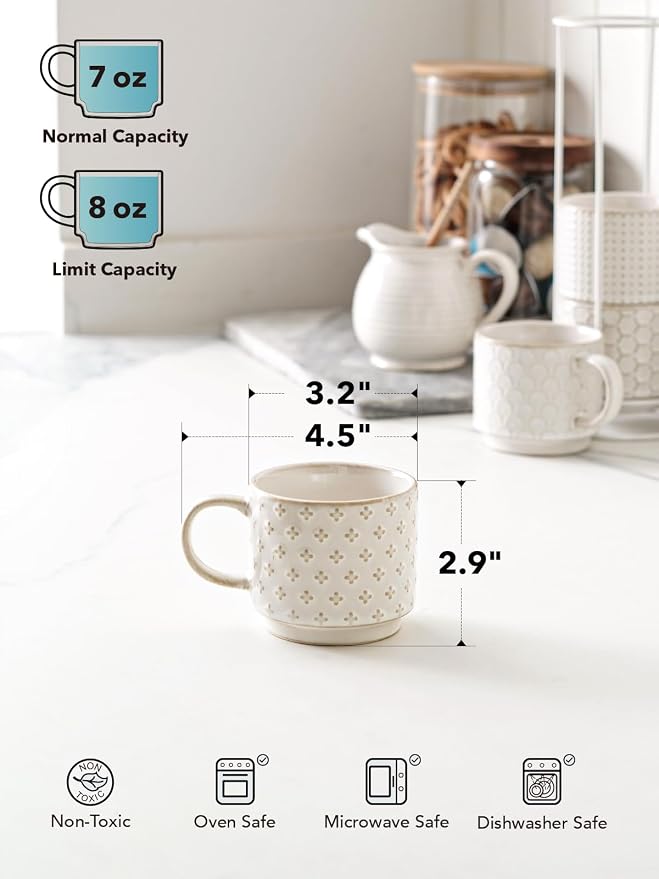 LE TAUCI Stackable Coffee Mugs Set - Image 5
