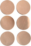 Real Natural Grain Leather Coasters – Durable Non-Slip Distressed Design, Set of 6 for Table Protection in Home, Office, Kitchen, and Bar (Natural Veg Tanned)
