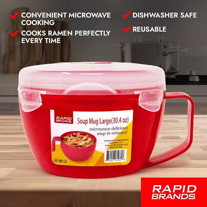 Rapid Soup Mug | Microwaveable Soup & Noodle Cooker | Enjoy Hot Soups Anytime | - Image 6