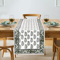 Evergreen Hand Block Print 100% Cotton Reusable Table Runner 16" X 70" Inches by Ridhi