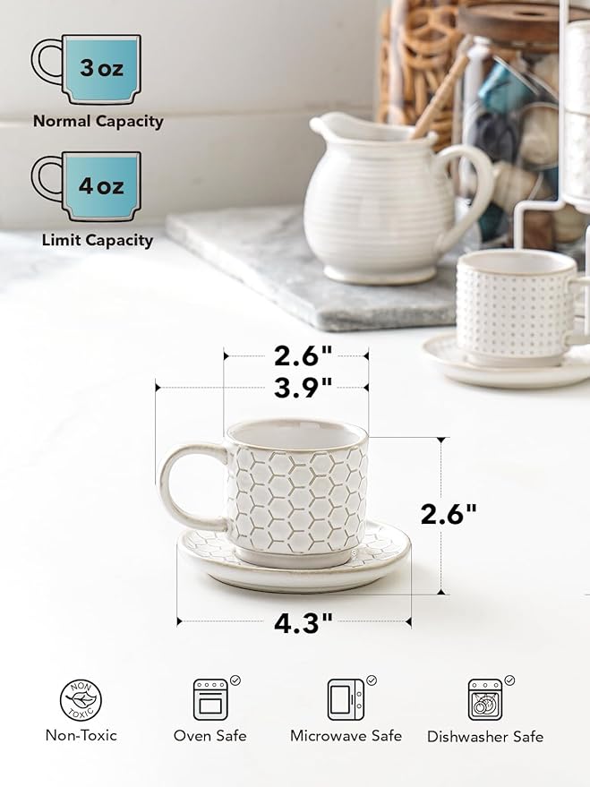 LE TAUCI 4 oz Stackable Espresso Cups - Image 3
