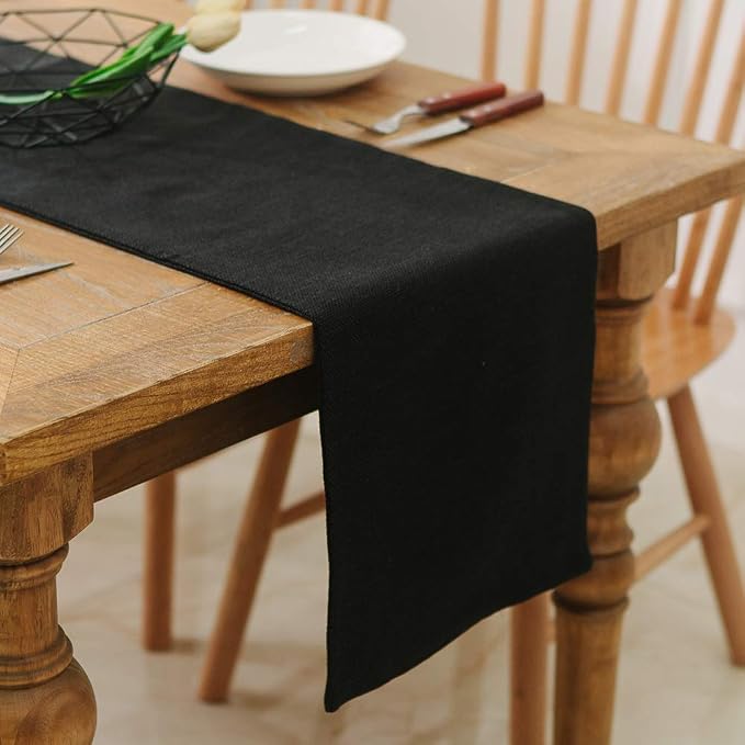 Dinning Table Runner 12 x 60 Inches Farmhouse Kitchen Coffee Burlap Table Runner by NATUS+WEAVER