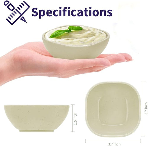 15 Pack Unbreakable Dipping Bowls, 4.5 OZ Soy Sauce Dishes,Wheat Straw Small Dessert Bowls,Small Prep Bowls，Dipping Sauce Cups, Dip Bowls for Side Dish, Snacks, BBQ，Ketchup