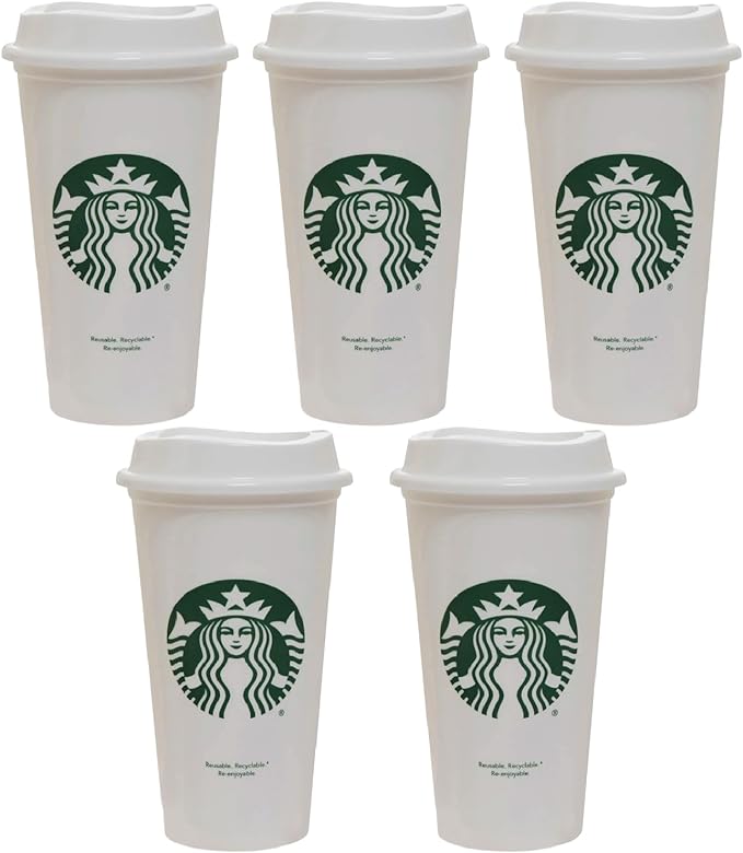 Starbucks Set of 5 16oz Reusable Hot Cups by Unknown