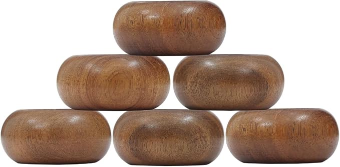 Napkin Rings, Wood Napkin Rings Napkin Holders Buckles - Image 4
