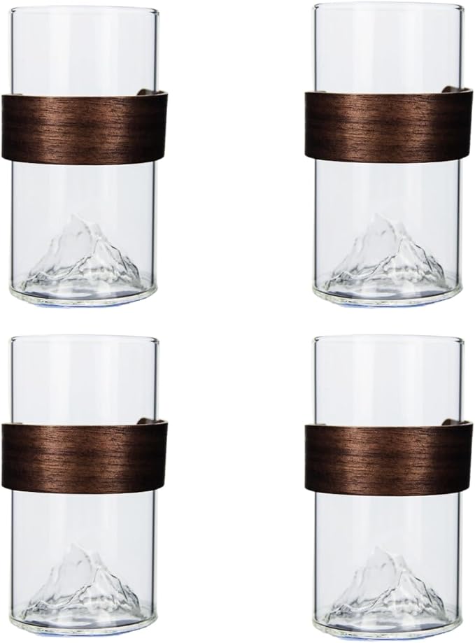 Mountain View Glass Cups – Modern Clear Glass Cups Set, Stylish and Functional by Boxonly
