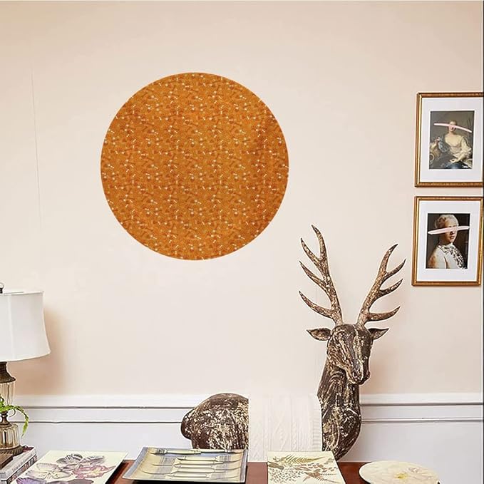 Decorative Plates, Dog Bone Print Ornament, Pattern with Paw Prints Bones and Hearts Veterinary, 7 Inch, 1 Plate with 1 Display Stand, Marigold Burnt Orange and White