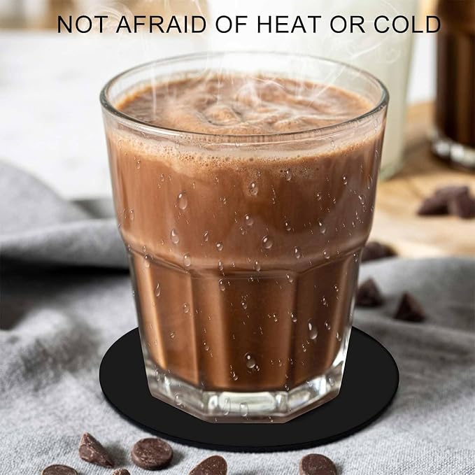 Black Coasters Set of 6, Solid Color Farmhouse Black Soft Absorbent Coasters - Image 3